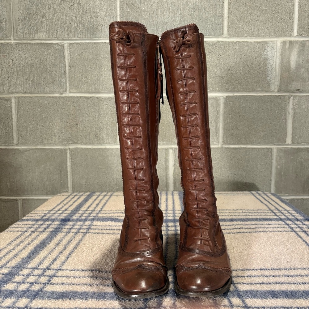 Zara tall genuine leather riding boots.